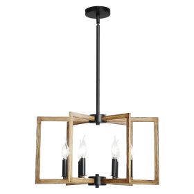 VEVOR 6-Light Chandelier, Metal Farmhouse Chandelier, Adjustable Height, Dining Room Hanging Light Fixture for Ceilings, Modern Chandelier for Bedroom