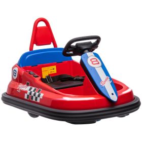 Aosom Electric Bumper Car for Kids 360 Rotation 6V Toddler Ride-on Toy Baby Bumping Car Perfect Gift Red