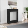 Fireplace Surround Black Oak 75x20x87,5 cm Engineered Wood