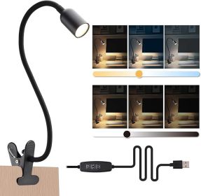 LED Reading Light for Bed Headboard – Dimmable Clip-On Book Light with Flexible Gooseneck, Adjustable Color Temperature (3000/4000/6000K)