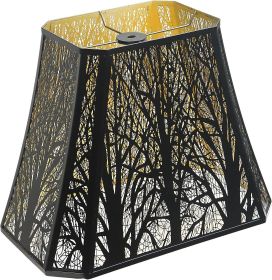 Etched Forest Metal Lampshade Rectangle Lamp Shade Fitter Floor Lamp Shade