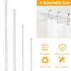 Tension Curtain Rod Spring Load Adjustable Curtain Pole Heavy-Duty Steel 4 Sizes for Bathroom Wardrobe Kitchen Balcony 50cm