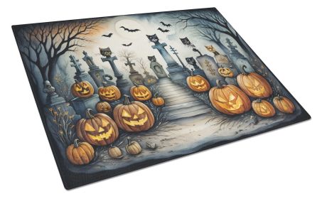 NEW Cat Cemetery Spooky Halloween Glass Cutting Board Decorative Tempered Glass Kitchen Cutting and Serving Board Large Size Chopping Board