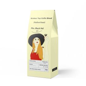 Mrs. Black Hat Broken Top Coffee Blend, Medium Roast Coffee Blend 12 oz pack, High Quality Coffee Beans, Whole Coffee Bean