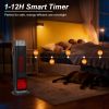 Portable 1500W Space Heater with Fireplace,90° Oscillating PTC Ceramic, Adjustable Thermostat Tower Heater