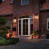 20"(H) Set of 2 Modern Outdoor Wall Lanterns with Black Metal Frame and Clear Glass, Weatherproof Wall Sconces for Porch, Garage, or Entryway Lighting