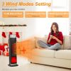 Portable 1500W Space Heater with Fireplace,90° Oscillating PTC Ceramic, Adjustable Thermostat Tower Heater