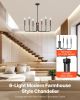 VEVOR 6-Light Chandelier, Black Farmhouse Chandelier, Adjustable Height, Dining Room Hanging Light Fixture for Ceilings, Modern Chandelier for Bedroom