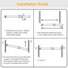 90cm Tension Curtain Rod Spring Load Adjustable Curtain Pole Heavy-Duty Steel for Bathroom Wardrobe Kitchen Balcony