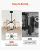 VEVOR 6-Light Chandelier, Metal Farmhouse Chandelier, Adjustable Height, Dining Room Hanging Light Fixture for Ceilings, Modern Chandelier for Bedroom