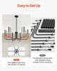 VEVOR 6-Light Chandelier, Black Farmhouse Chandelier, Adjustable Height, Dining Room Hanging Light Fixture for Ceilings, Modern Chandelier for Bedroom