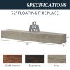 72" Rustic Wood Fireplace Mantel,Wall-Mounted & Floating Shelf for Home Decor