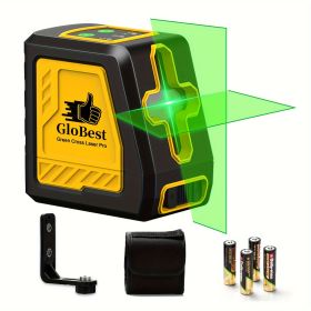 Laser Level, 100Ft Self Leveling Cross Line Lasers, Green Beam Leveler Tool, With Self-leveling, Manual, Pulse Mode, Lazer Level With 360 Degree (Color: Yellow)