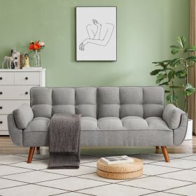 New Design Velvet Sofa Furniture Adjustable Backrest Easily Assembles Loveseat (Color: gray)