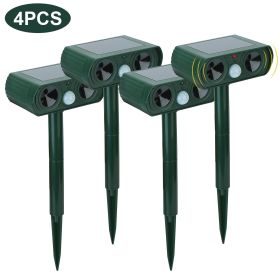 Ultrasonic Animal Repeller Solar Powered Motion Sensor Repellent IPX4 Waterproof Outdoor For Farm Garden Yard Repelling Deer Raccoon Cat Dog Rabb (Color: 4Pcs/Set)