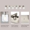 4/5/6-Light Vanity Light in Brushed Nickel Finish, Vintage Farmhouse Mirror Lights with Clear Glass Shade.