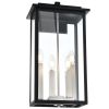 Outdoor Wall Sconce, Exterior Porch Light Wall Mount Lantern, Black and Brushed Nickel Finish with Clear Glass for House