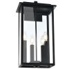 Outdoor Wall Sconce, Exterior Porch Light Wall Mount Lantern, Matte Black Finish with Clear Glass for House, Farmhouse Sconces Lantern for Front Door