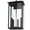 Outdoor Wall Sconce, Exterior Porch Light Wall Mount Lantern, Matte Black Finish with Clear Glass for House, Farmhouse Sconces Lantern for Front Door
